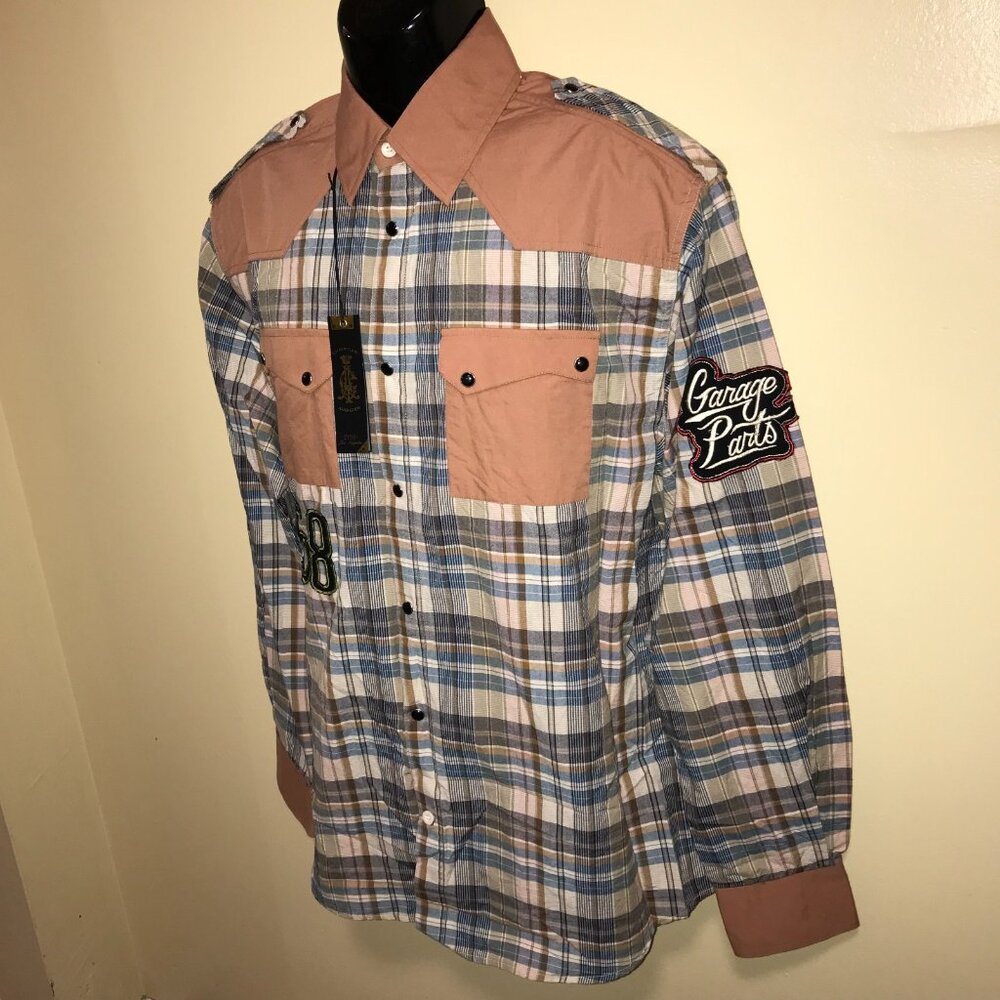 Men's Christian Audigier Pearl Snap Button Long Sleeve Western Shirt -Size: XL - Picture 9 of 16